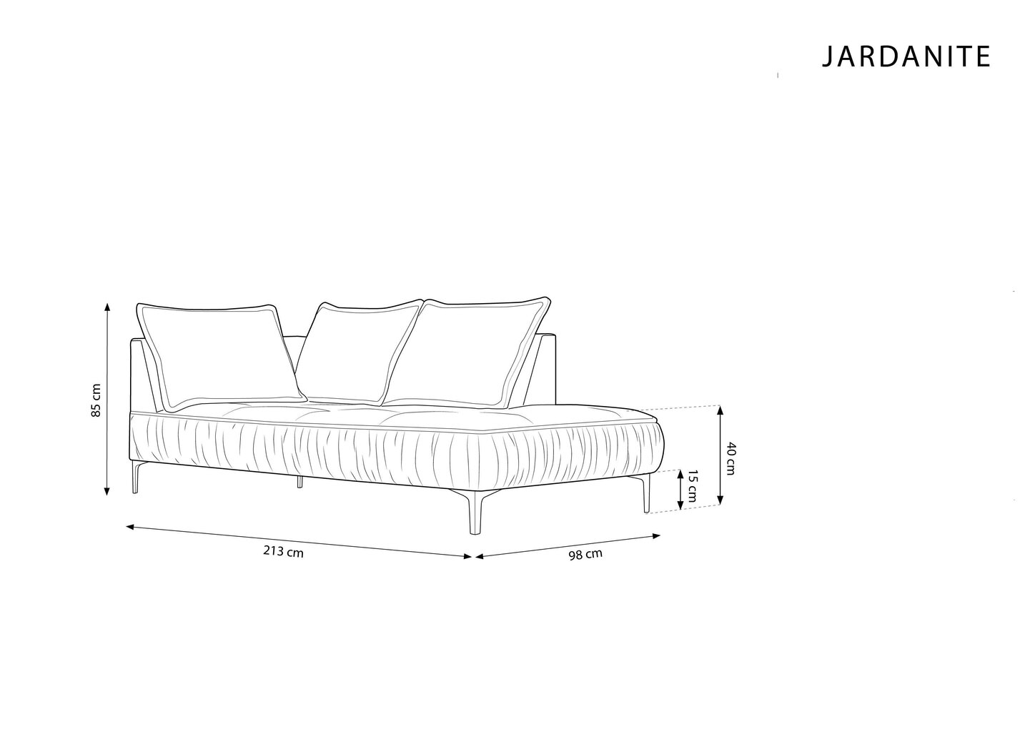 Diivan Micadoni Home Jardanite 2S, must цена и информация | Diivanid ja diivanvoodid | kaup24.ee