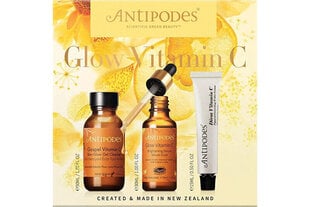 Kosmeetikakomplekt Antipodes Glow Vitamin C: puhastusvahend, 50 ml + seerum, 30 ml + kreem, 15 ml hind ja info | Näokreemid | kaup24.ee