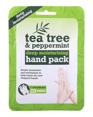 Niisutav kätemask - kindad Xpel Tea Tree & Peppermint, 1 paar hind ja info | Kehakreemid, kehaspreid | kaup24.ee