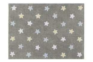 Стираемый хлопковый ковер Tricolor Stars Grey-Blue 120x160cм цена и информация | Ковры | kaup24.ee