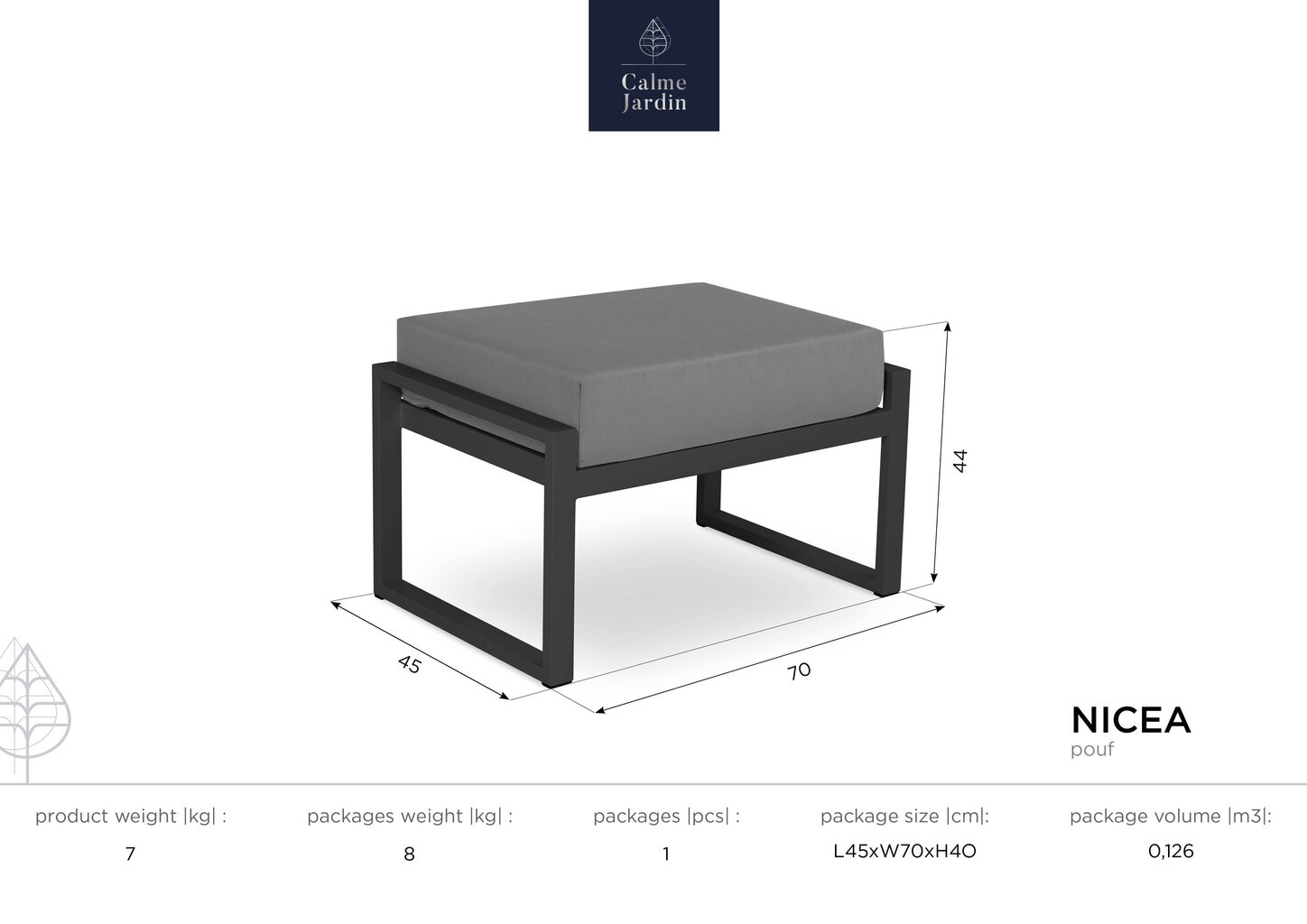 Aiamööbli komplekt Calme Jardin Nicea, 5-osaline, sinine/tumehall hind ja info | Aiamööbli komplektid | kaup24.ee