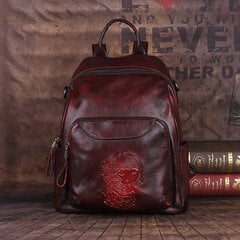 Retro veinipunane33CM-27CM-13CM- 2024 Nahast naistekott Retroreljeefiga seljakott Ipad Book Travel Käekott Naiste Õlakott Vintage Messenger Bag hind ja info | Arvutikotid | kaup24.ee