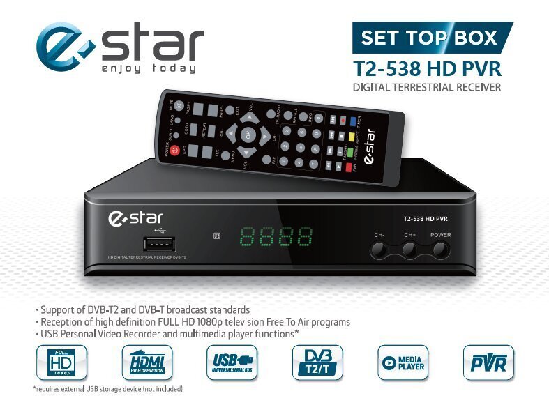 EStar T2-538 HD PVR цена и информация | Digiboksid | kaup24.ee