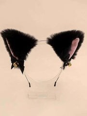 1 tk Plush Cat Ears Bell peapael ja 1 tk armsad jänkukõrvad, nägu pesevad juuksepaelad pildistamiseks, pehme õe stiilis Halloween jõulu-valge roosa-üks suurus hind ja info | Pehmed mänguasjad | kaup24.ee