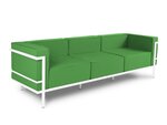 Трехместный уличный диван Calme Jardin Cannes, зеленый/белый