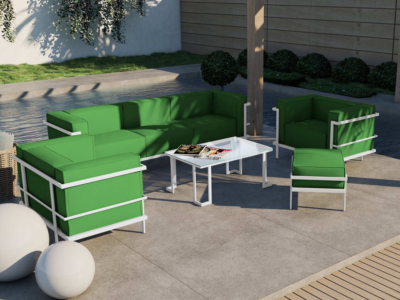 Aiatool Calme Jardin Cannes, roheline/valge hind ja info | Aiatoolid | kaup24.ee