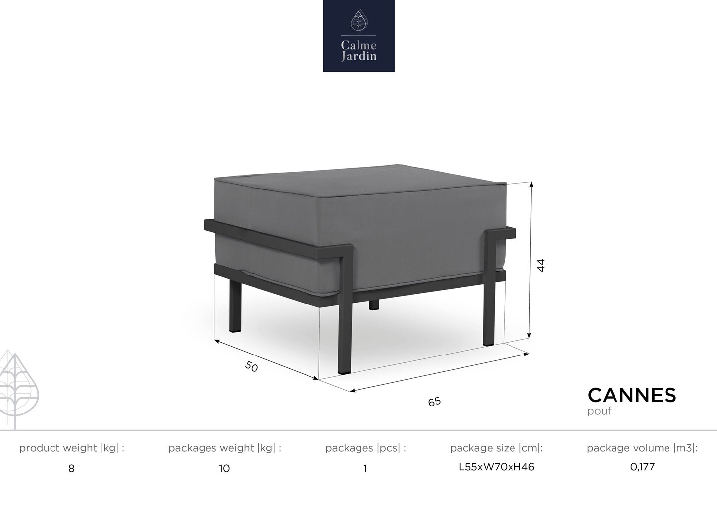 Aiatumba Calme Jardin Cannes, sinine/valge hind ja info | Aiatoolid | kaup24.ee