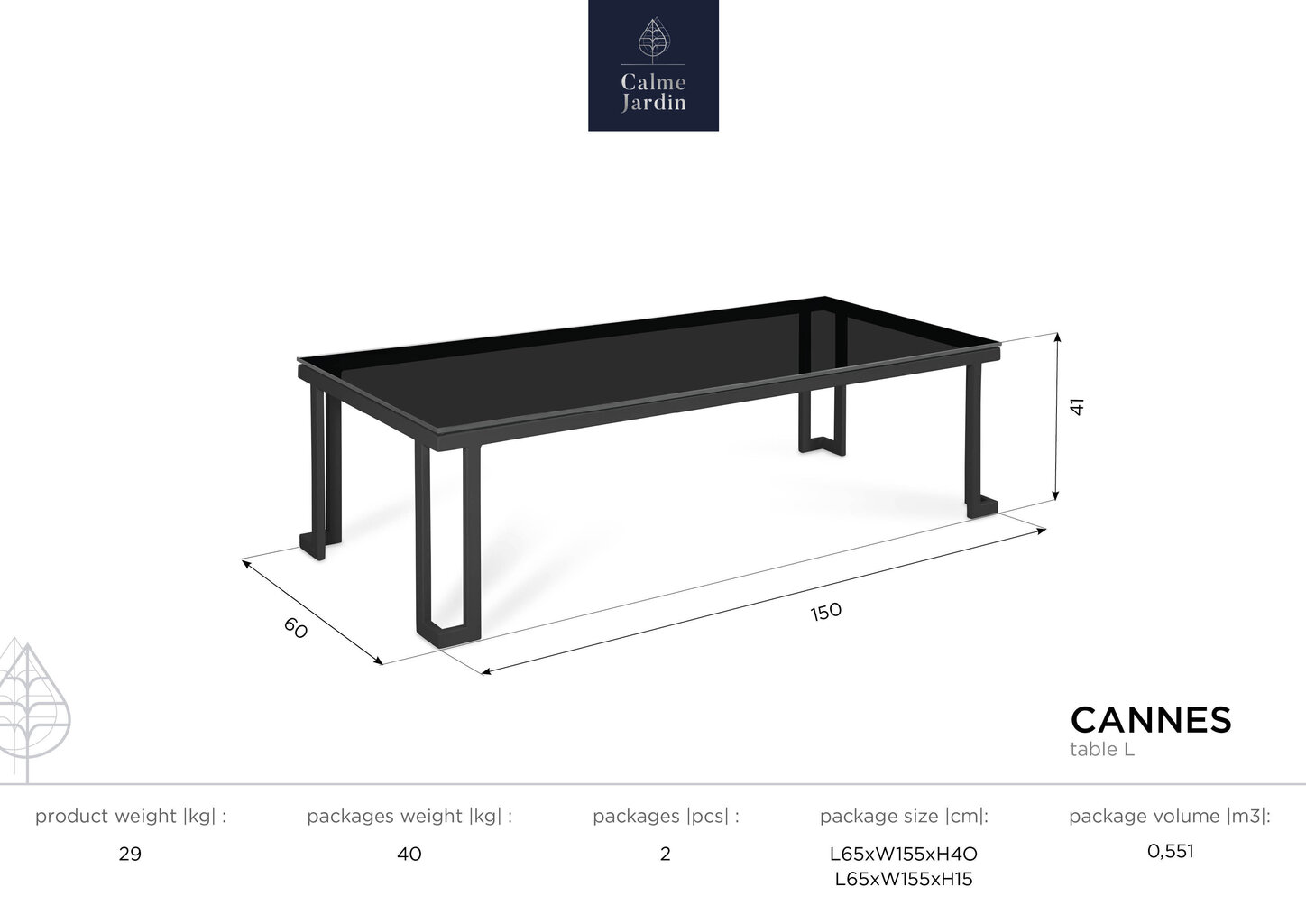 Aialaud Calme Jardin Cannes L, valge цена и информация | Aialauad | kaup24.ee