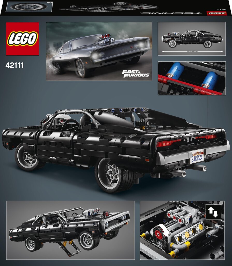 42111 LEGO® Technic Dom's Dodge Charger цена и информация | Klotsid ja konstruktorid | kaup24.ee