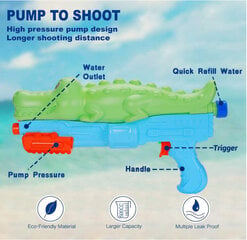 Roheline dinosaurus vesipüstol rannaliivamänguasjad suvised tulistamismänguasjad, väljas pressitud veesurvepüstol Mäng poisid rannabassein lahingumänguasjad kingitused цена и информация | Игрушки для песка, воды, пляжа | kaup24.ee
