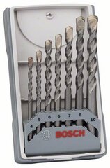 Bosch puurikomplekt Drill Set 7-osaline hõbedane Percussion hind ja info | Käsitööriistad | kaup24.ee