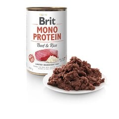 Brit Mono Protein Beef & Rice konserv koertele 400g цена и информация | Консервы для собак | kaup24.ee