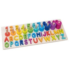 Tähed ja numbrid - tähtnumbrilised pusled Montessori pusle - 91 tk. цена и информация | Настольные игры, головоломки | kaup24.ee