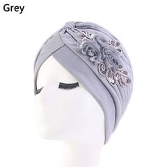 (-hall 1)Naised Säravad Hõbedane Kuldne Sõlm Twist Turban Peapaelad Müts Sügistalvine Soojad Peakatted Vabaaja tänavarõivad Naiste moslemi India mütsid цена и информация | Женские шапки | kaup24.ee