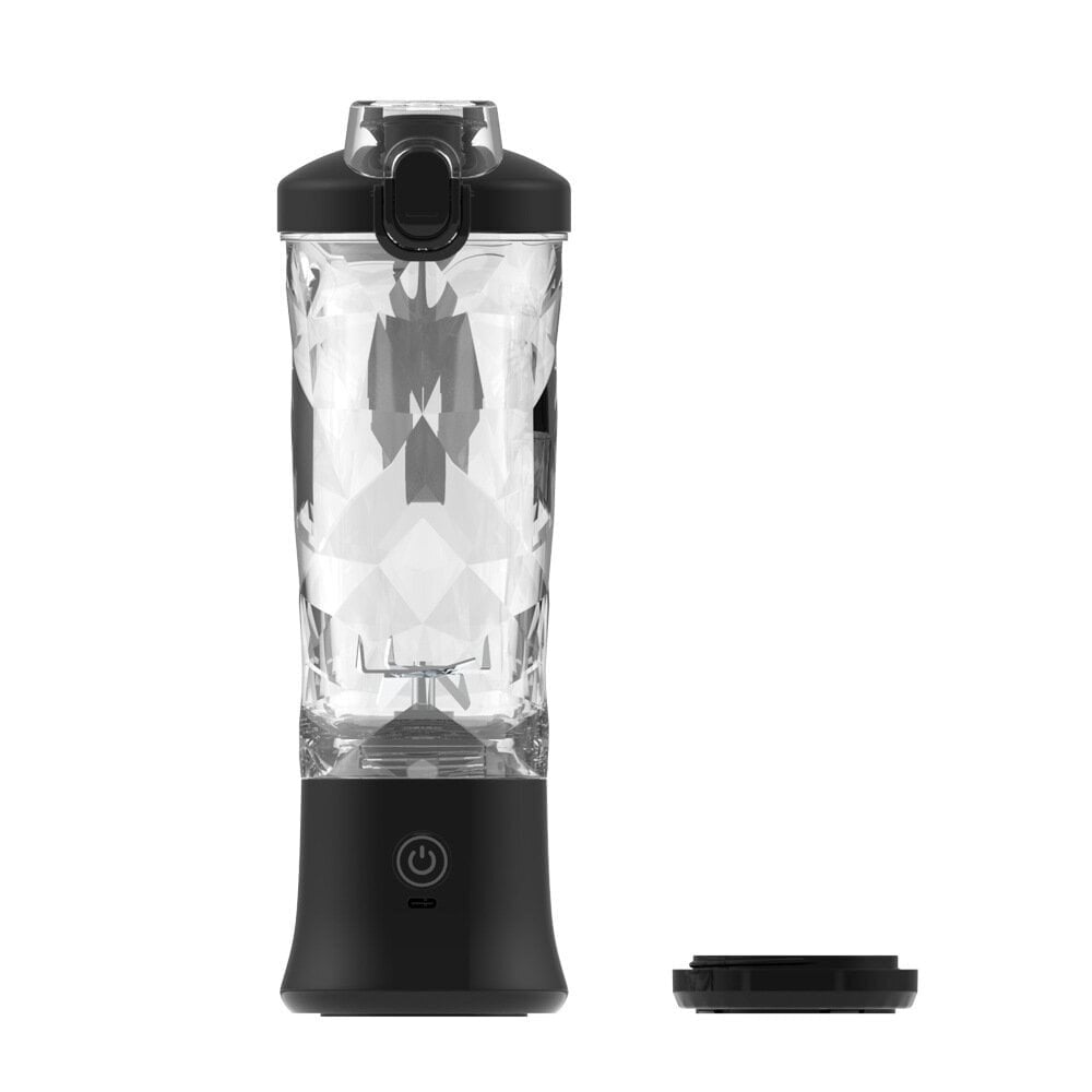 Kaasaskantav blender kokteilide ja smuutide jaoks, 600 ml 4000 mAh miniblender 6 3D tera ja pintsliga, USB-laetav multifunktsionaalne blender puuviljade, köögiviljade, reisimise, telkimise jaoks, 1 tk, must цена и информация | Saumikserid, hakkijad | kaup24.ee