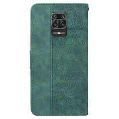 Xiaomi Redmi Note 9 Pro/ Max Case Premium Pu-nahast geomeetrilise reljeefse ümberpööratava rahakoti katte tugijala funktsioon – roheline hind ja info | Telefoni kaaned, ümbrised | kaup24.ee