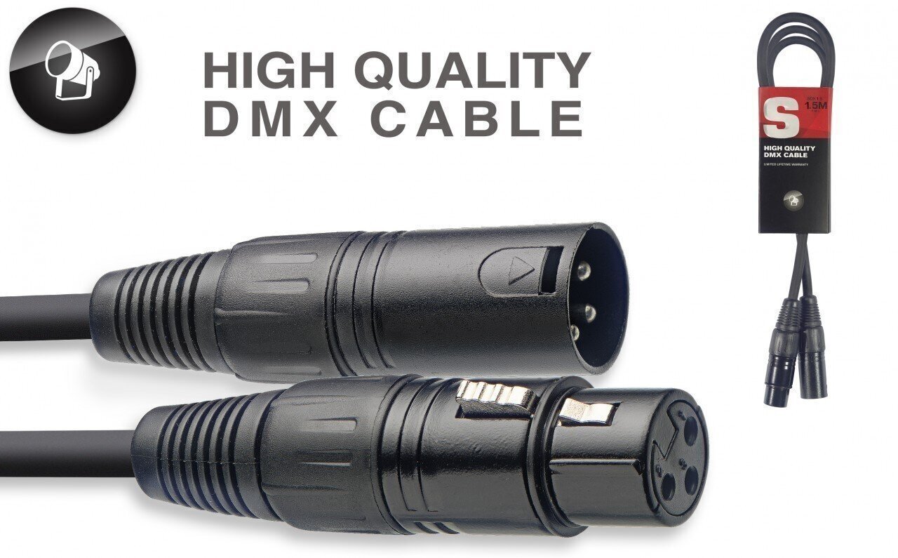 DMX kaabel Stagg XLR/f - XLR/m 1.5m цена и информация | Kaablid ja juhtmed | kaup24.ee