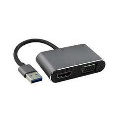 Кабель-адаптар, пераўтваральнік USB у HDMI + VGA, шнур для праектара для ноўтбука цена и информация | Текстильные провода и клеммные колодки | kaup24.ee