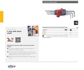 L-kujuliste kuusnurkvõtmete komplekt WIHA ProStar hoidikus (9 tk.) цена и информация | Механические инструменты | kaup24.ee