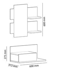 Esiku mööblikomplekt Kalune Design Mimoza, tamme värv/hall hind ja info | Esikukomplektid | kaup24.ee