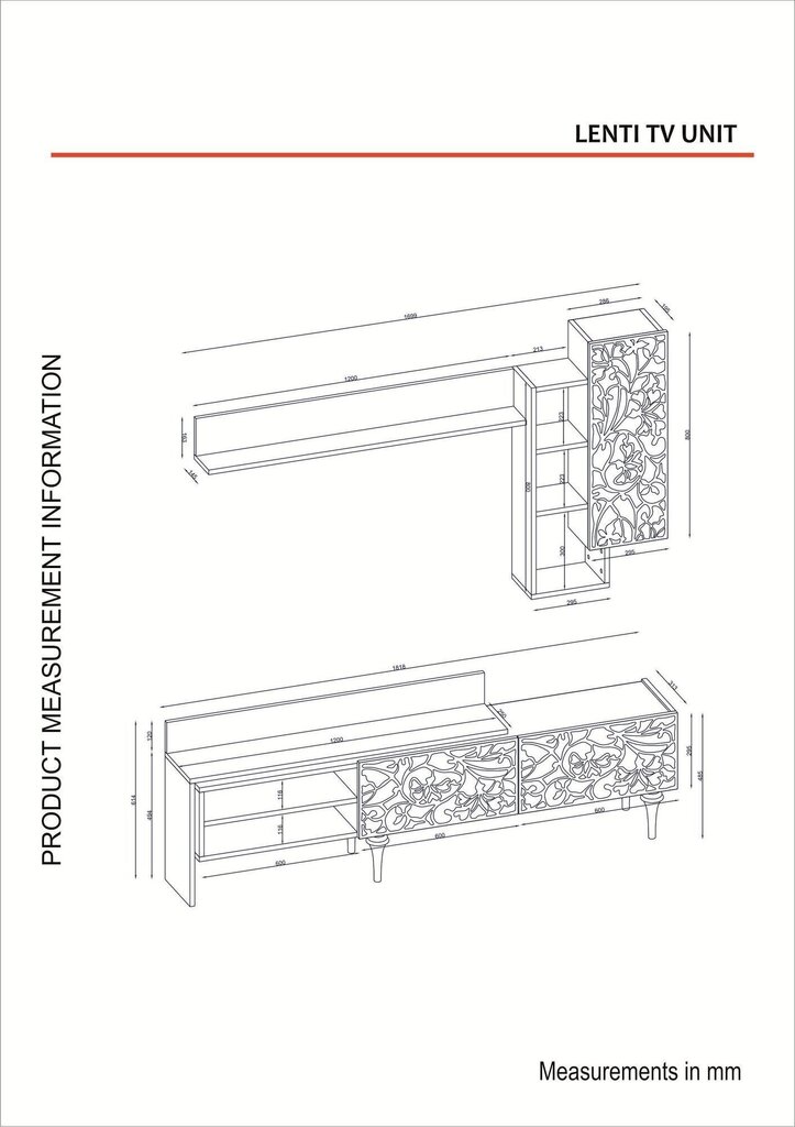 Sektsioon Kalune Design Lenti, pruun/valge цена и информация | Sektsioonid | kaup24.ee