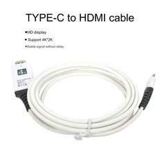 Адаптарны кабель TYPE-C да HDMI 4K*2K праекцыйны кабель высокай выразнасці мабільны тэлефон ноўтбук тэлевізар кампутар кабель з такім жа экранам цена и информация | Текстильные провода и клеммные колодки | kaup24.ee