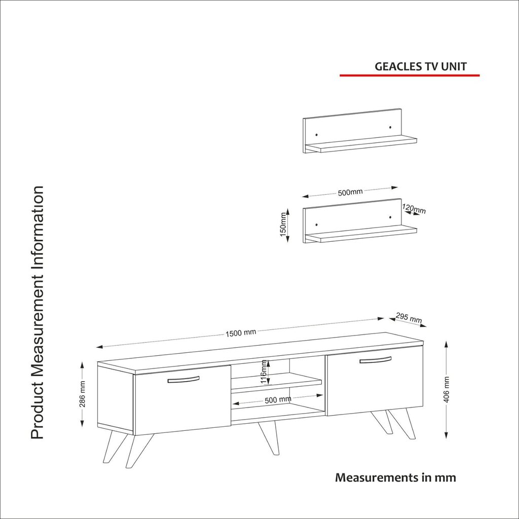 Sektsioon Kalune Design Geacles, valge/must цена и информация | Sektsioonid | kaup24.ee