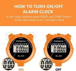Digitaalne stopper, suure ekraaniga spordistopper, 12/24-tunnise kellakalender, äratus, oranž digitaalne stopper hind ja info | Nutikellad (smartwatch) | kaup24.ee