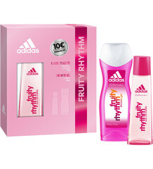 Komplekt Adidas Fruity Rhythm naistele: tualettvesi EDT 75 ml + dušigeel 250 ml hind ja info | Naiste parfüümid | kaup24.ee