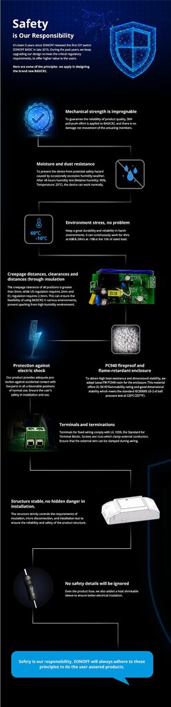 Nutikas lüliti Sonoff Basic R2, 2200W, 230VAC, rakendusest juhitav, Wi-Fi, hääljuhtimine цена и информация | Valvesüsteemid, kontrollerid | kaup24.ee