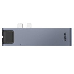 7 ühes dokkimisjaam Baseus CAHUB-L0G, MacBook / hdmi / 2 x usb 3.0 / usb-c / rj45 / sd / micro sd Thunderbolt C + jaoks цена и информация | Адаптеры и USB-hub | kaup24.ee