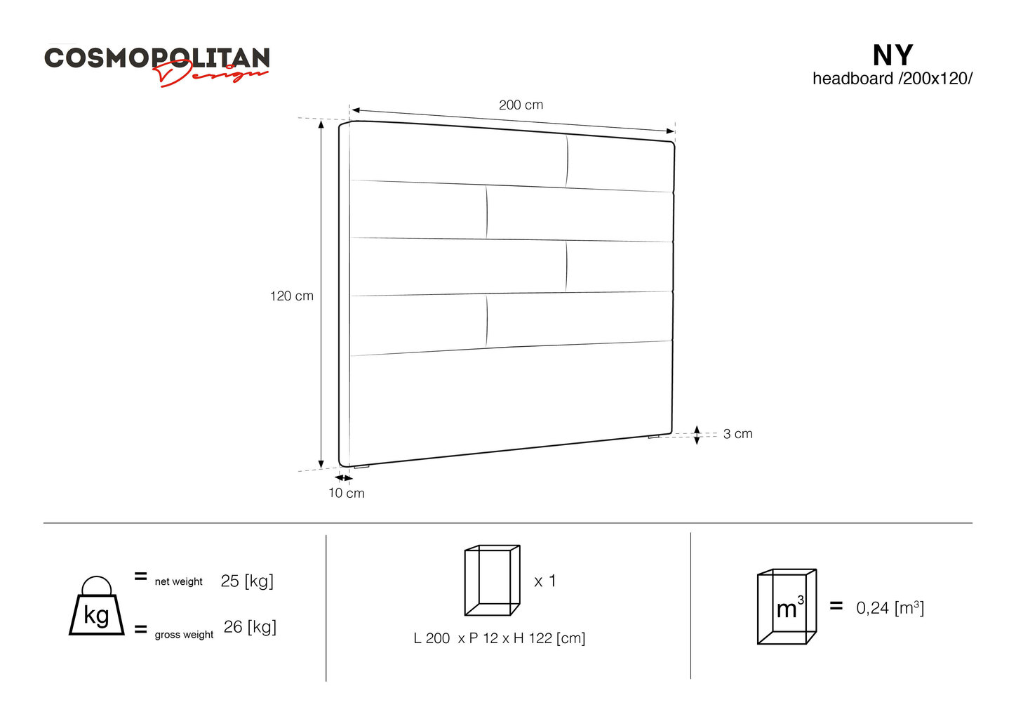 Voodipeats Cosmopolitan Design Ny 200, tumesinine hind ja info | Voodid | kaup24.ee