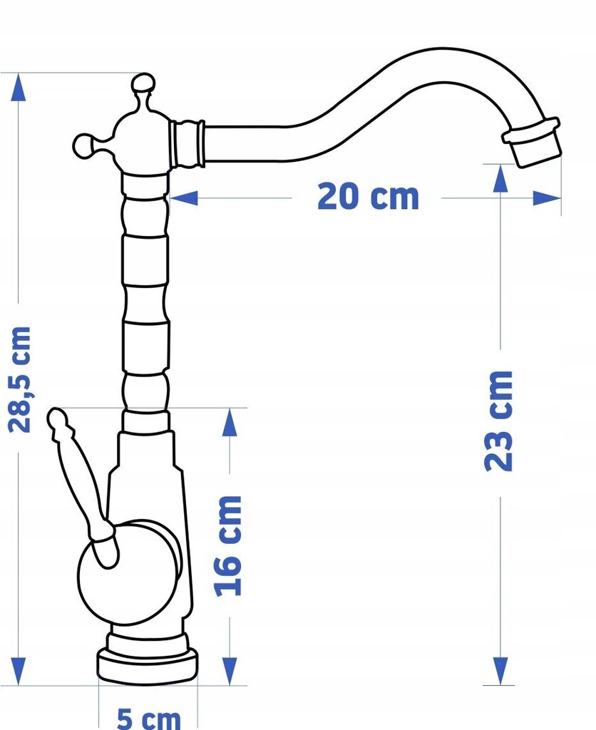 Valamusegisti REA Bona Old Gold High hind ja info | Vannitoa segistid | kaup24.ee