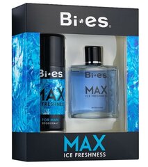 Bi-es Max Ice Komplekt: Värskendav Pärast Raseerimist 100 ml + Deodorant 150 ml цена и информация | Аппараты для ухода за лицом | kaup24.ee