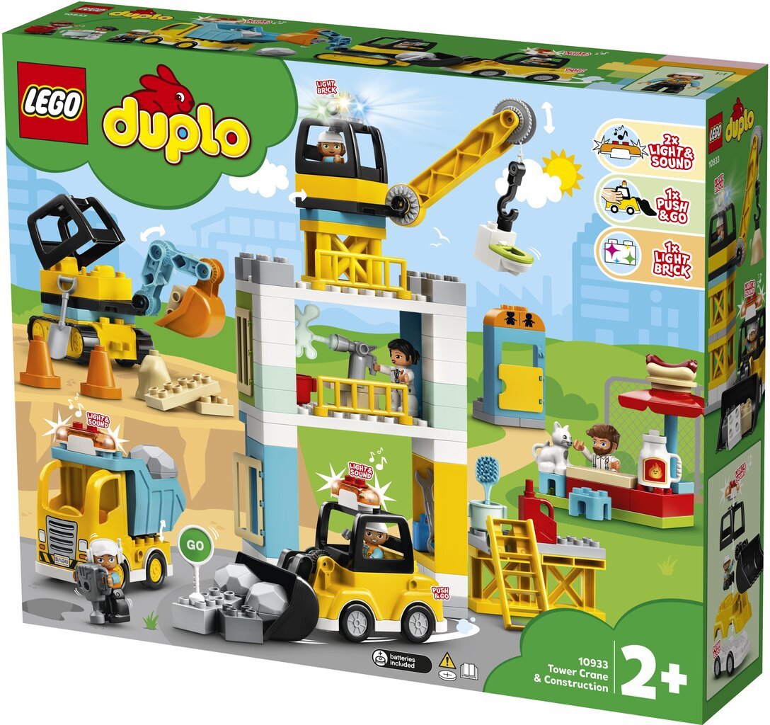 10933 LEGO® DUPLO Tornkraana ja ehitus цена и информация | Klotsid ja konstruktorid | kaup24.ee