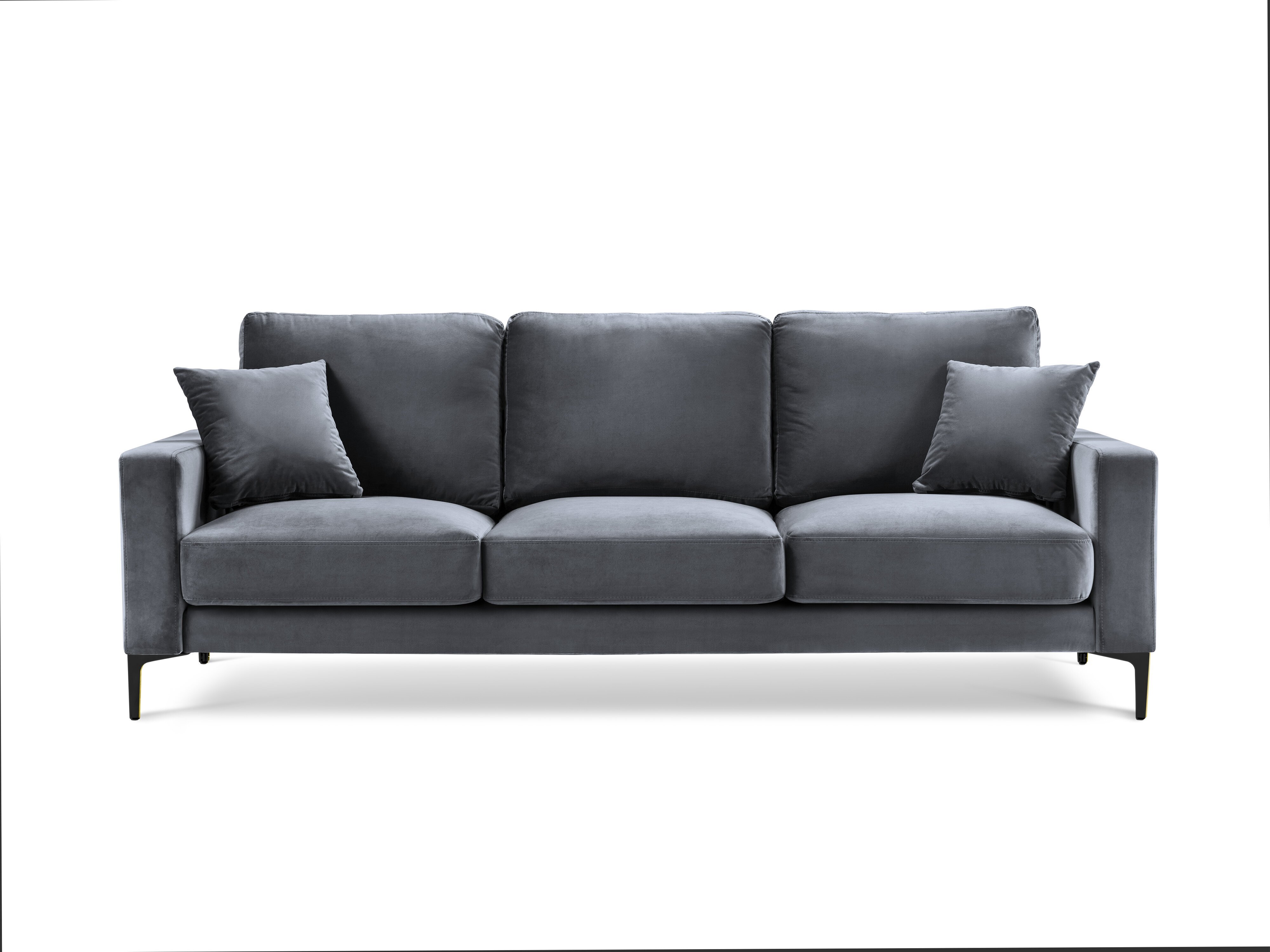 Трехместный бархатный диван Kooko Home Harmony, темно-серый цена | kaup24.ee