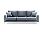 Трехместный бархатный диван Kooko Home Lyrique, светло-синий