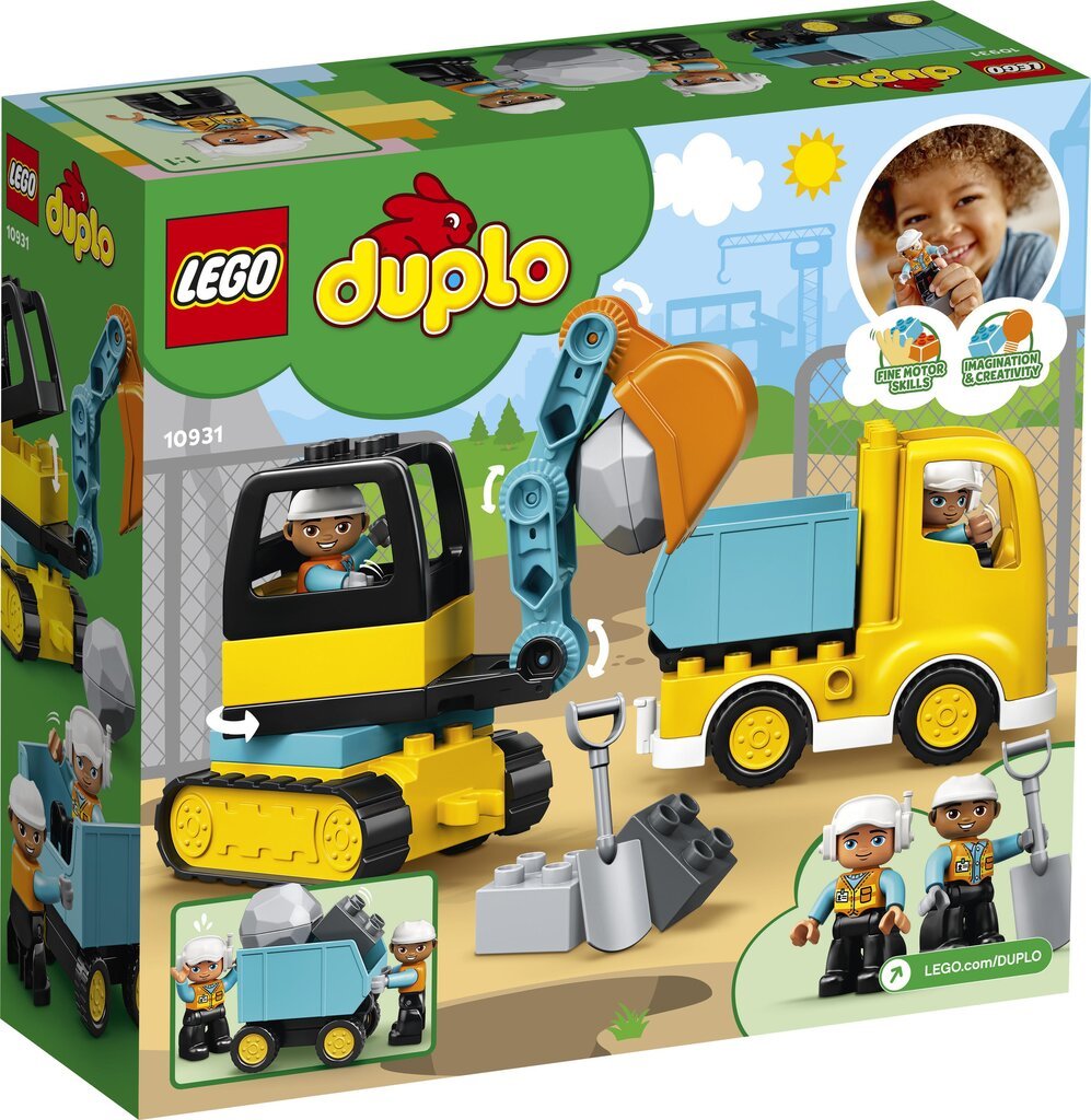 10931 LEGO® DUPLO Veoauto ja roomikekskavaator цена и информация | Klotsid ja konstruktorid | kaup24.ee