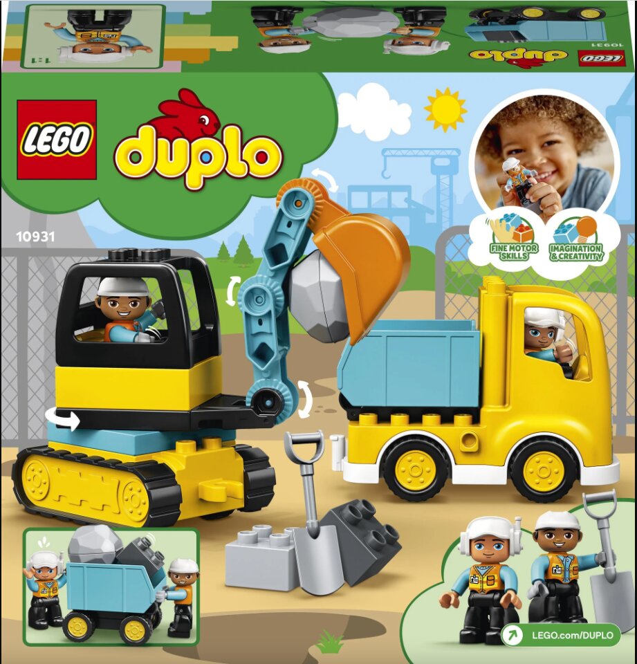 10931 LEGO® DUPLO Veoauto ja roomikekskavaator hind ja info | Klotsid ja konstruktorid | kaup24.ee