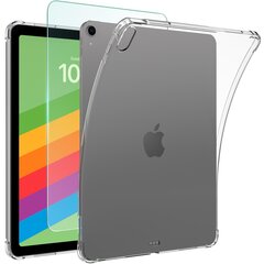 iPad Air 11 (2024) ümbrisele, TPU kukkumiskindel läbipaistev tahvelarvuti kate + karastatud klaasist ekraanikile hind ja info | Tahvelarvuti kaaned ja kotid | kaup24.ee