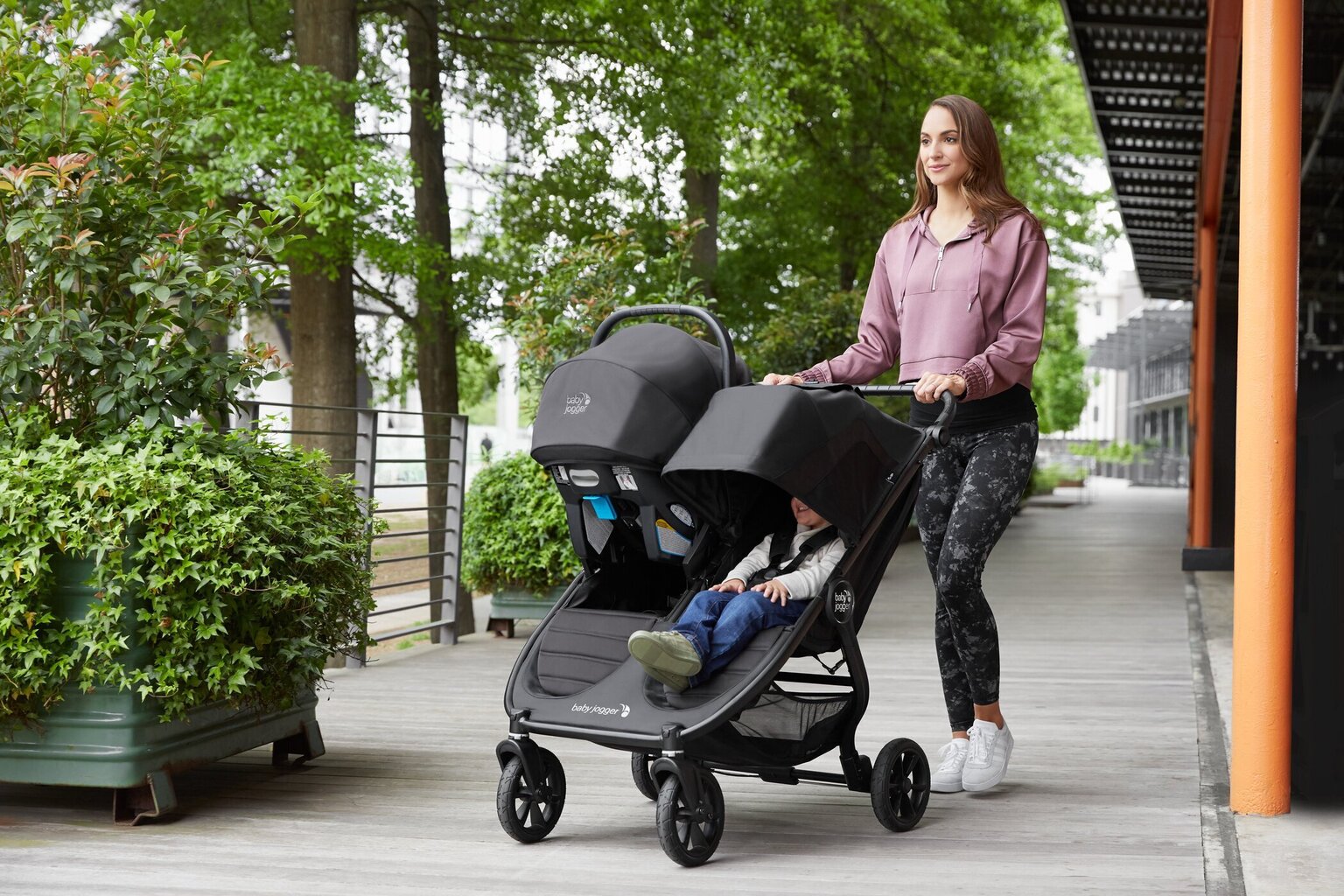 Kaksikute jalutuskäru Baby Jogger Citi Mini GT2, Slate hind ja info | Vankrid, jalutuskärud | kaup24.ee