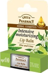 Huulepalsam aaloe ja laimiga Green Pharmacy SPF 10 3,6 g цена и информация | Помады, бальзамы, блеск для губ | kaup24.ee