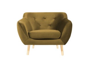 Кресло Mazzini Sofas Amelie, желтое/коричневое цена и информация | Кресла для отдыха | kaup24.ee