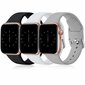 3-paki rihmad, mis ühilduvad Apple Watchi rihmaga iWatch Series 8 7 6 5 4 3 Ultra SE(2/1), 42mm/44mm/45mm-L, must/valge/hall hind ja info | Lisatarvikud korpustele | kaup24.ee