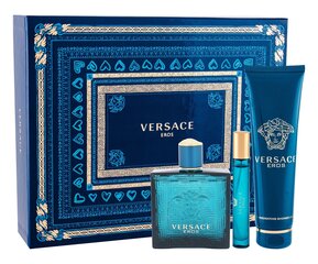 Komplekt Versace Eros: EDT meestele 100 ml + EDT meestele 10 ml + dušigeel 150 ml цена и информация | Мужские духи | kaup24.ee