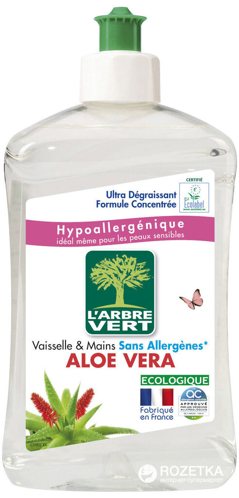 Nõudepesugeel Larbre Vert Aloe Vera ecolabel 500ml цена и информация | Nõudepesuvahendid | kaup24.ee