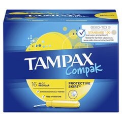 Tampoonid TAMPAX Compak Regular, 16 tk. hind ja info | Tampoonid, hügieenisidemed, menstruaalanumad | kaup24.ee