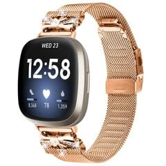 Roostevabast terasest käevõru Fitbit Versa3/4/Sense 2 Rose gold Rose gold hind ja info | Lisatarvikud korpustele | kaup24.ee