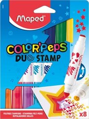 Viltpliiatsid ColorPeps Duo Stamp 8vnt. цена и информация | Принадлежности для рисования, лепки | kaup24.ee