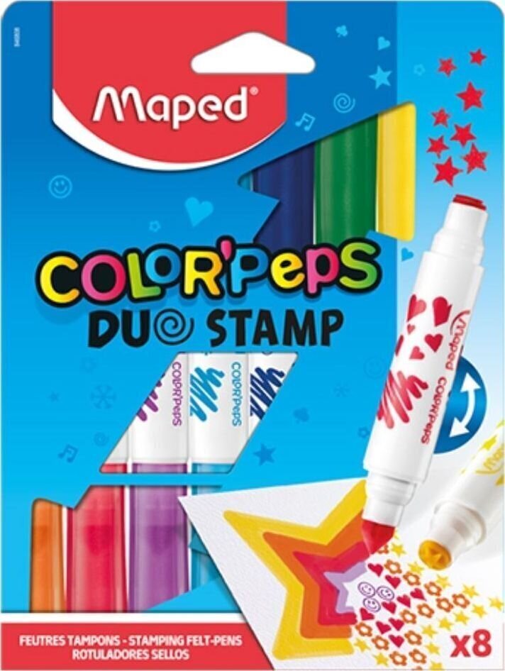 Viltpliiatsid ColorPeps Duo Stamp 8vnt. цена и информация | Kunstitarbed, voolimise tarvikud | kaup24.ee